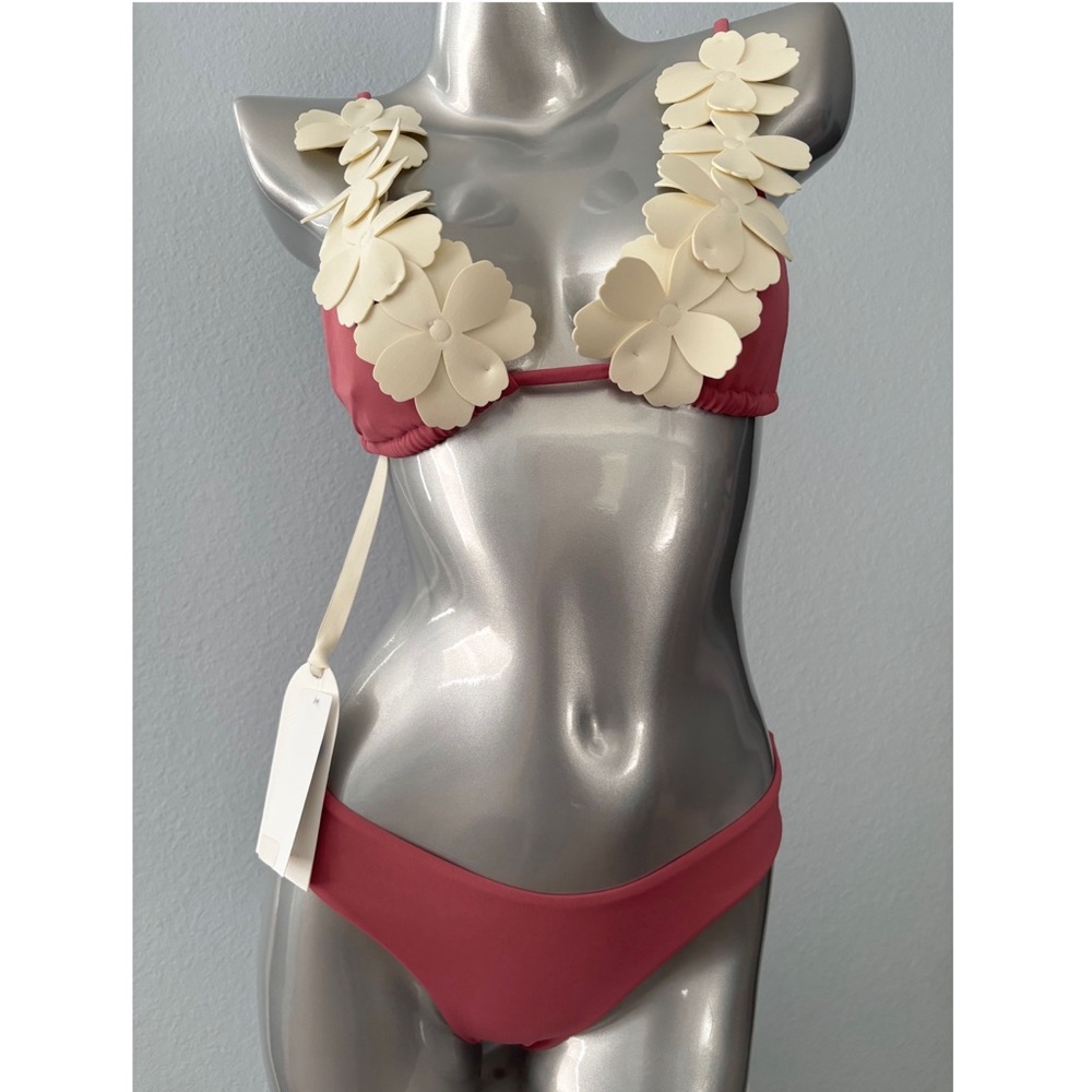 Bahia Maria Swim Bikini Set Nwt Pink Punch Fredrica Flower Top Hipster XS / S